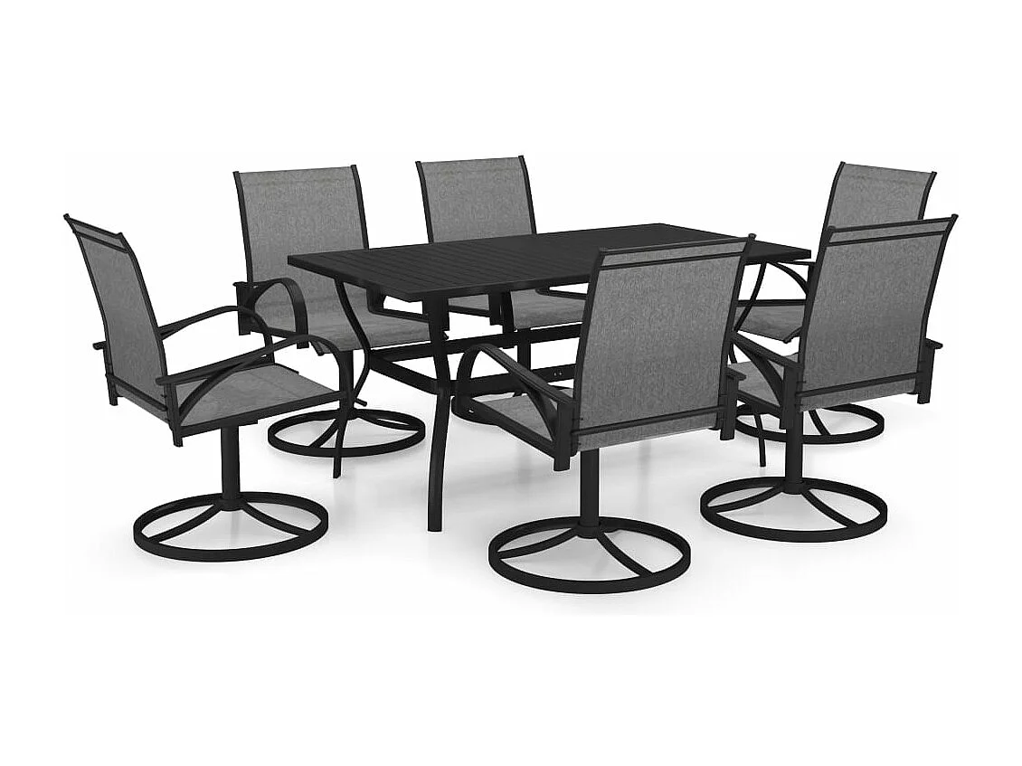 Juego de comedor muebles de jardín muebles de exterior 7 piezas textileno y acero 02_0014394