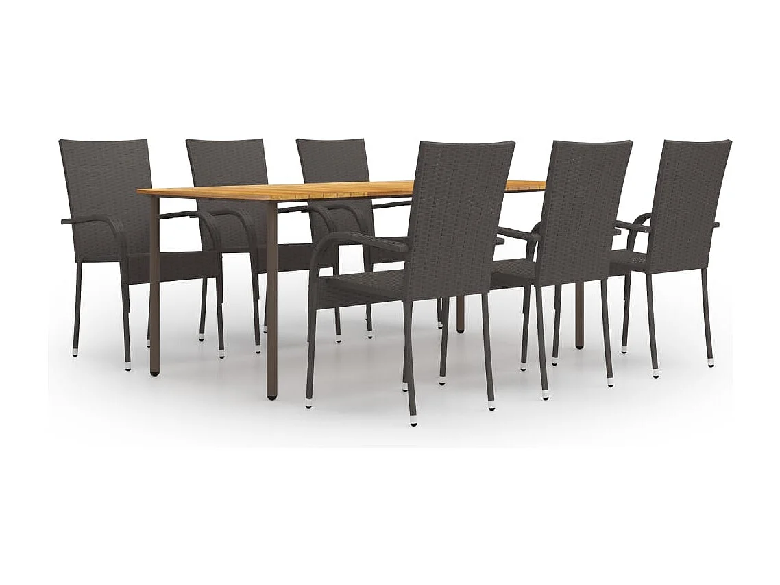 Ensemble de salle à résine marron 55.5 x 53.5 x 95 cm 02_0014059