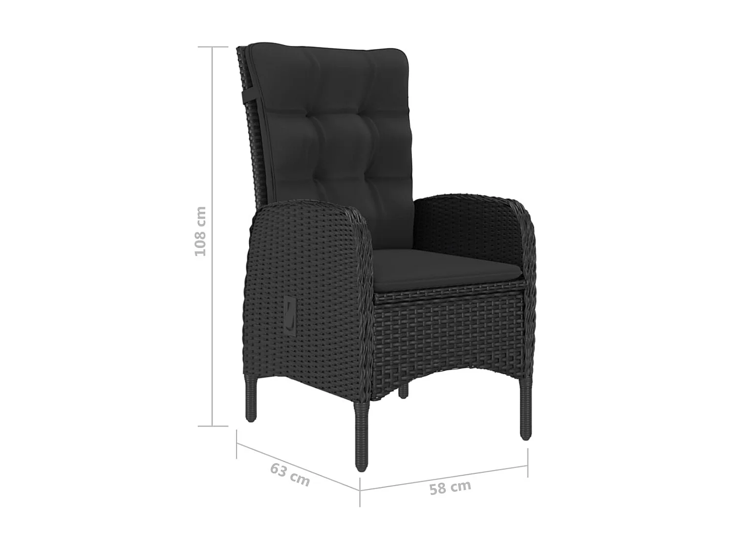 Conjunto de jantar de jardim móveis de exterior 5 peças preto 02_0013879