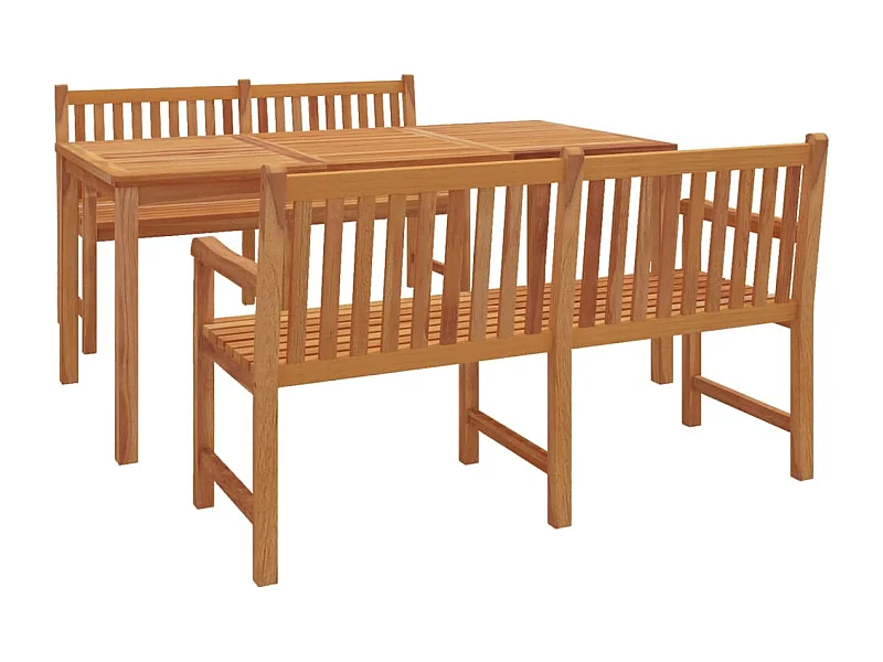 Set da pranzo per mobili da giardino mobili da esterno 3 pezzi in legno massello di teak 02_0014260
