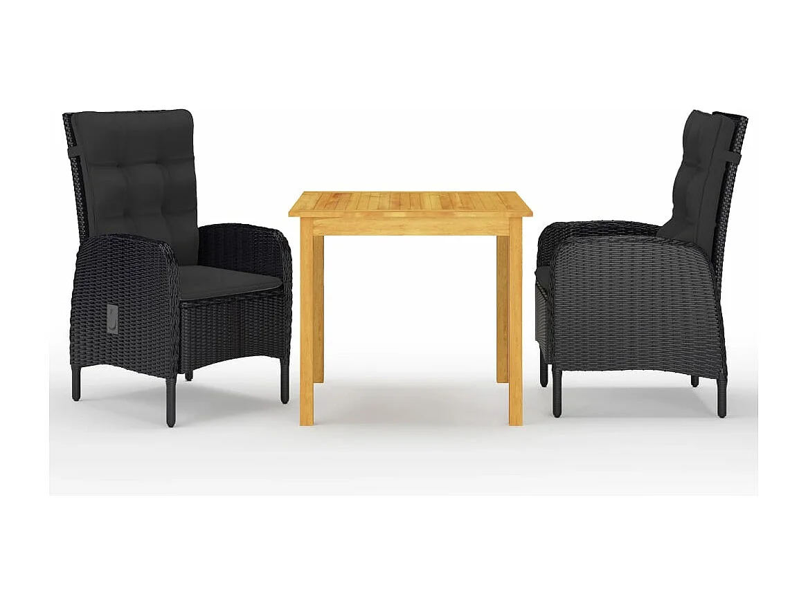 Juego de comedor de jardín muebles de exterior 3 piezas negro 02_0013662