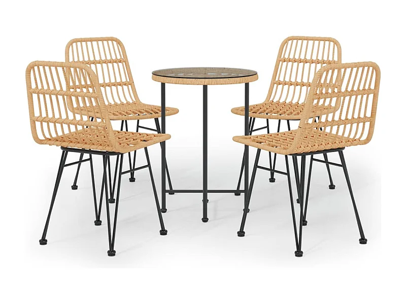 Juego de comedor muebles de jardín muebles de exterior 5 piezas resina tejida 02_0014329