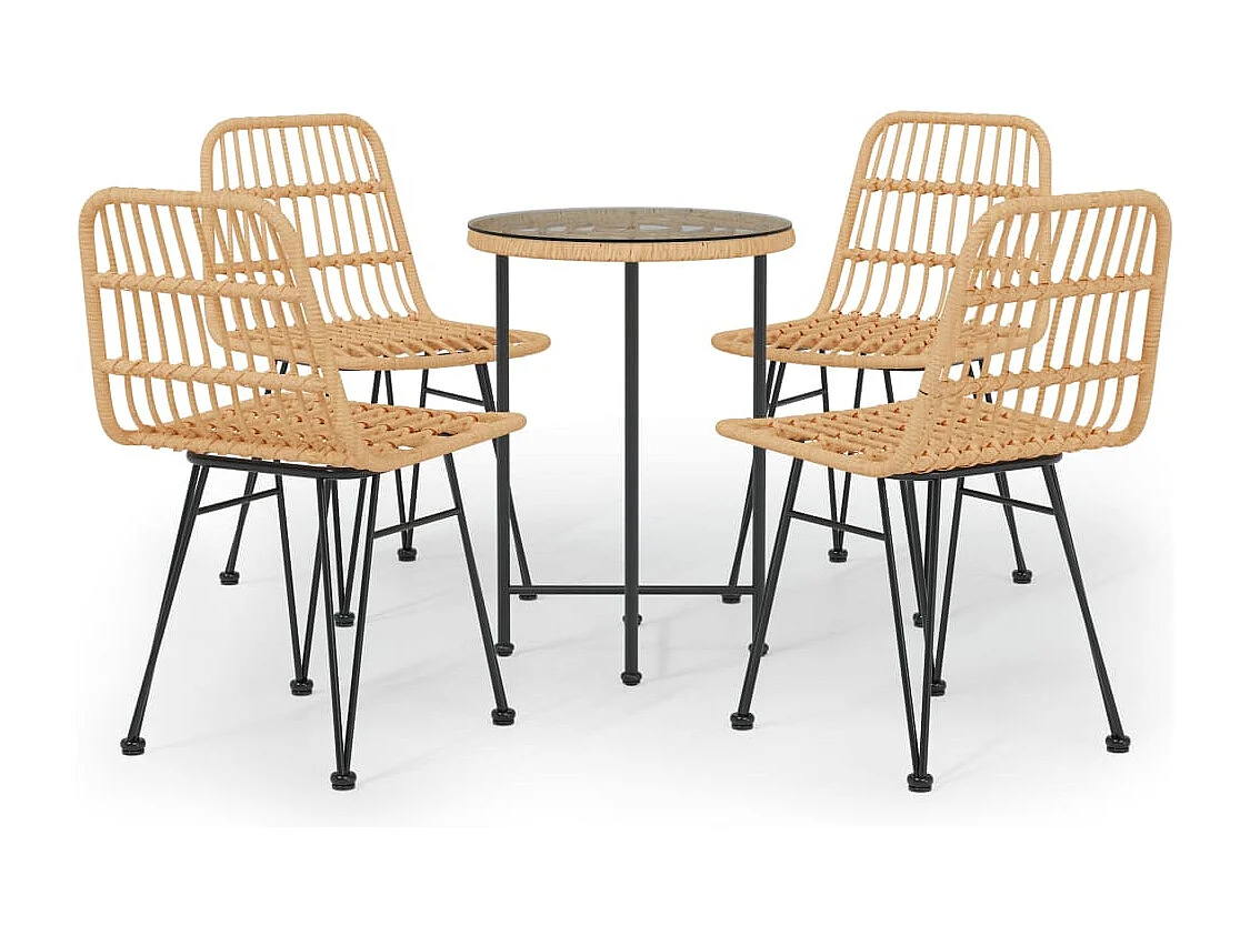 Juego de comedor muebles de jardín muebles de exterior 5 piezas resina tejida 02_0014329