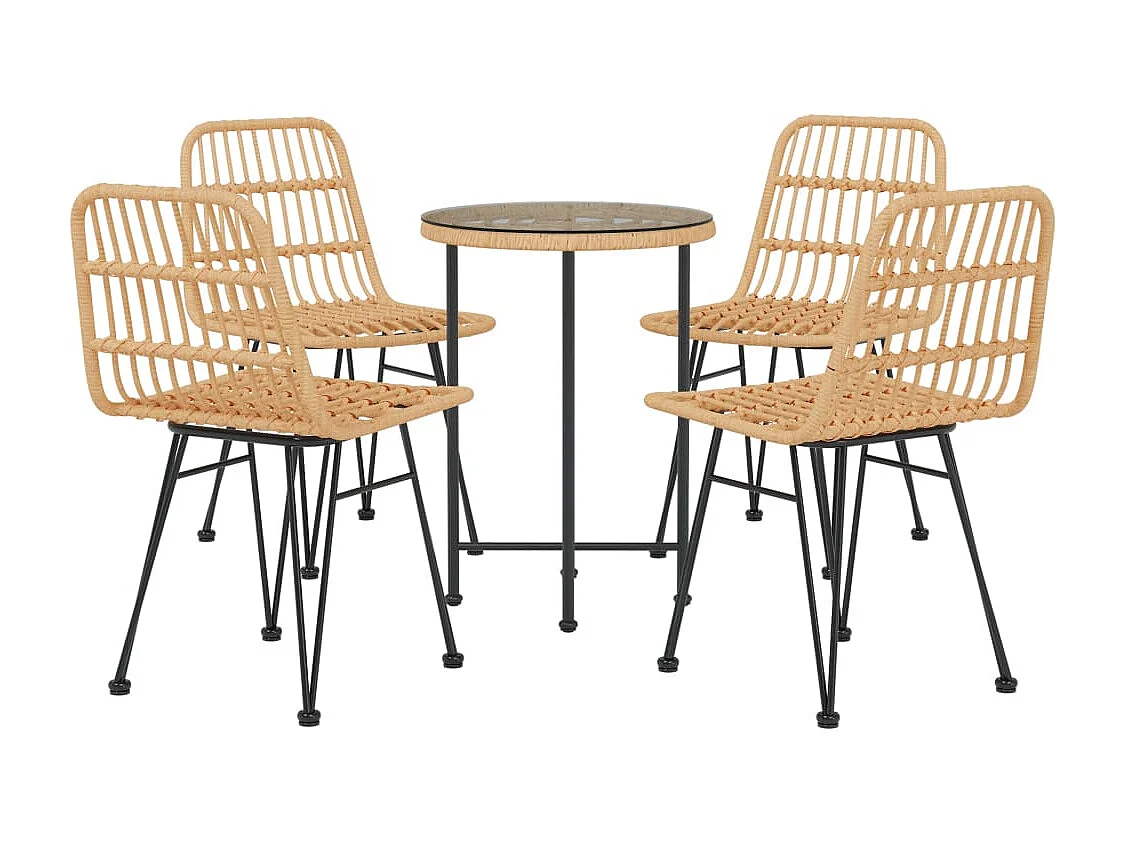 Juego de comedor muebles de jardín muebles de exterior 5 piezas resina tejida 02_0014329