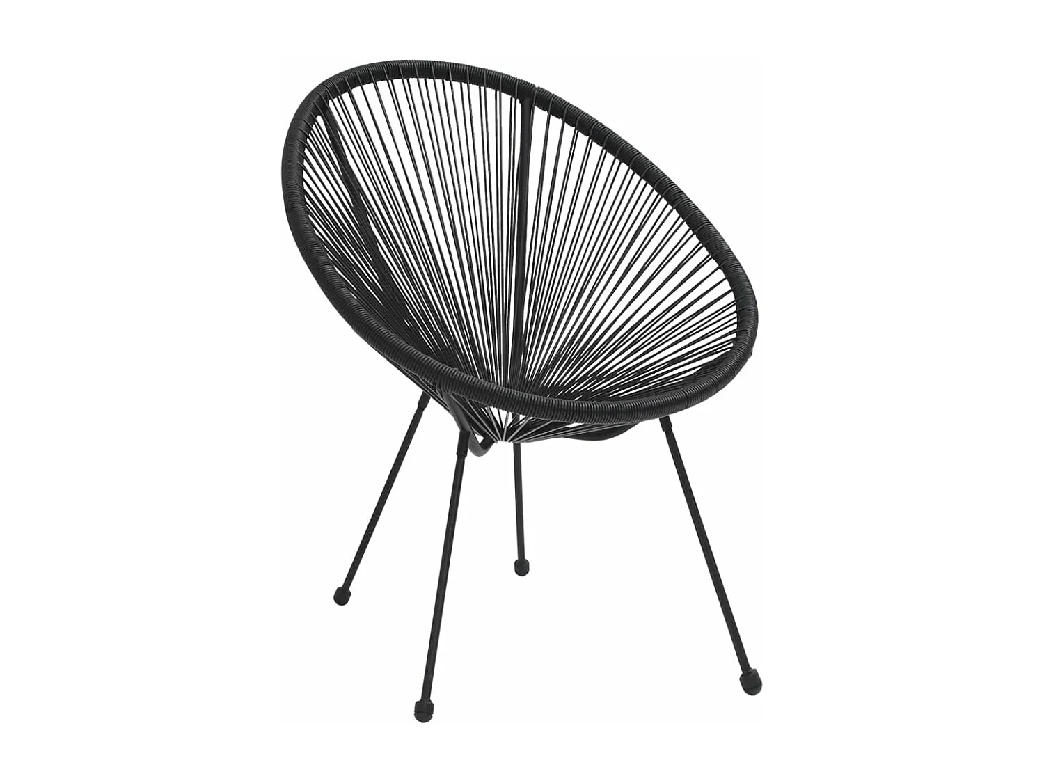 Ensemble à dîner salon PVC noire 80 x 70.5 x 83 cm 02_0014229