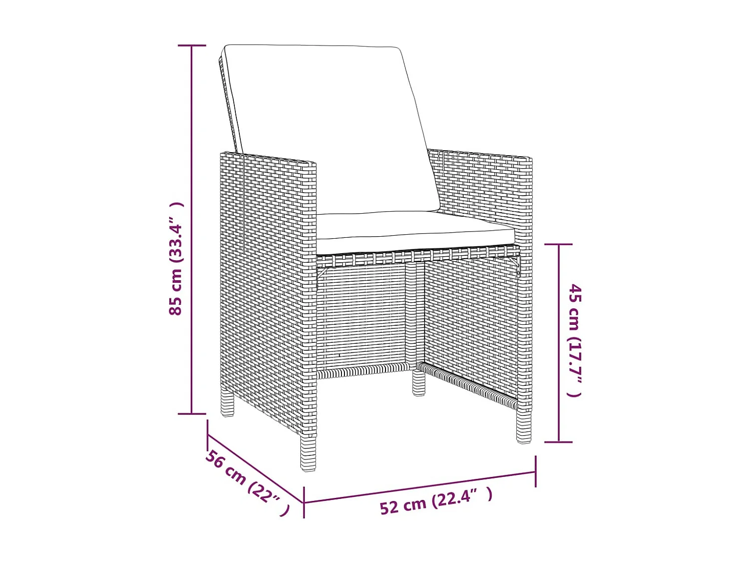 Muebles de comedor muebles de jardín y cojines 9 piezas resina tejida gris 02_0014916