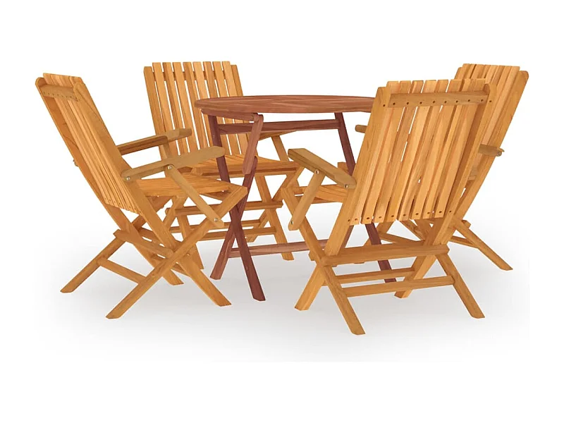 Muebles de jardín juego de comedor muebles de exterior 5 piezas madera maciza de teca 02_0014293