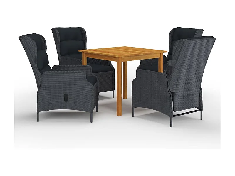 Set da pranzo da giardino mobili da esterno 5 pezzi grigio scuro 02_0013802