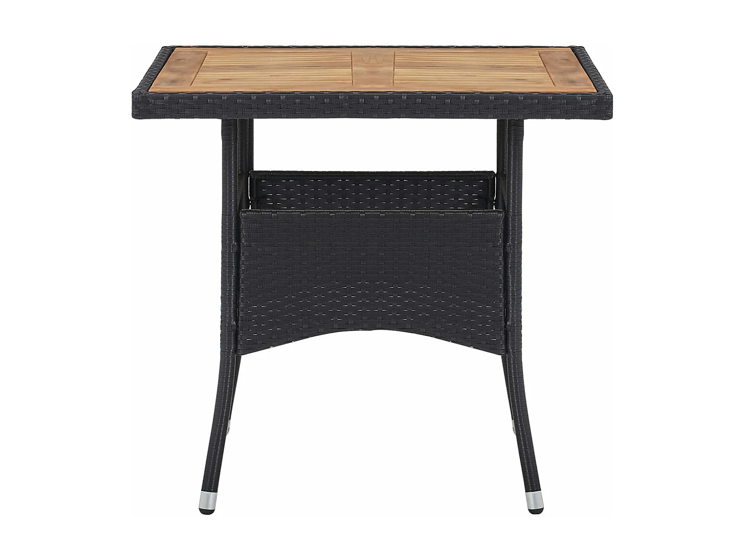 Conjunto de jantar móveis de jardim móveis de exterior 5 peças resina tecida e acácia preta 02_0014331