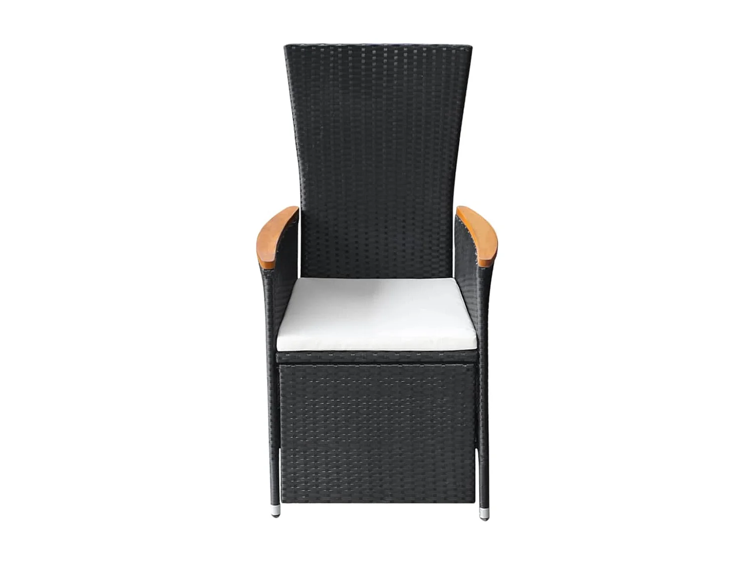 Juego de comedor de jardín muebles de exterior 7 piezas resina tejida negra 02_0014056