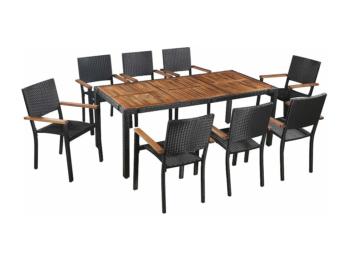 Mobilier d'extérieur 9 pièces résine marron 56 x 55 x 88 cm 02_0014529