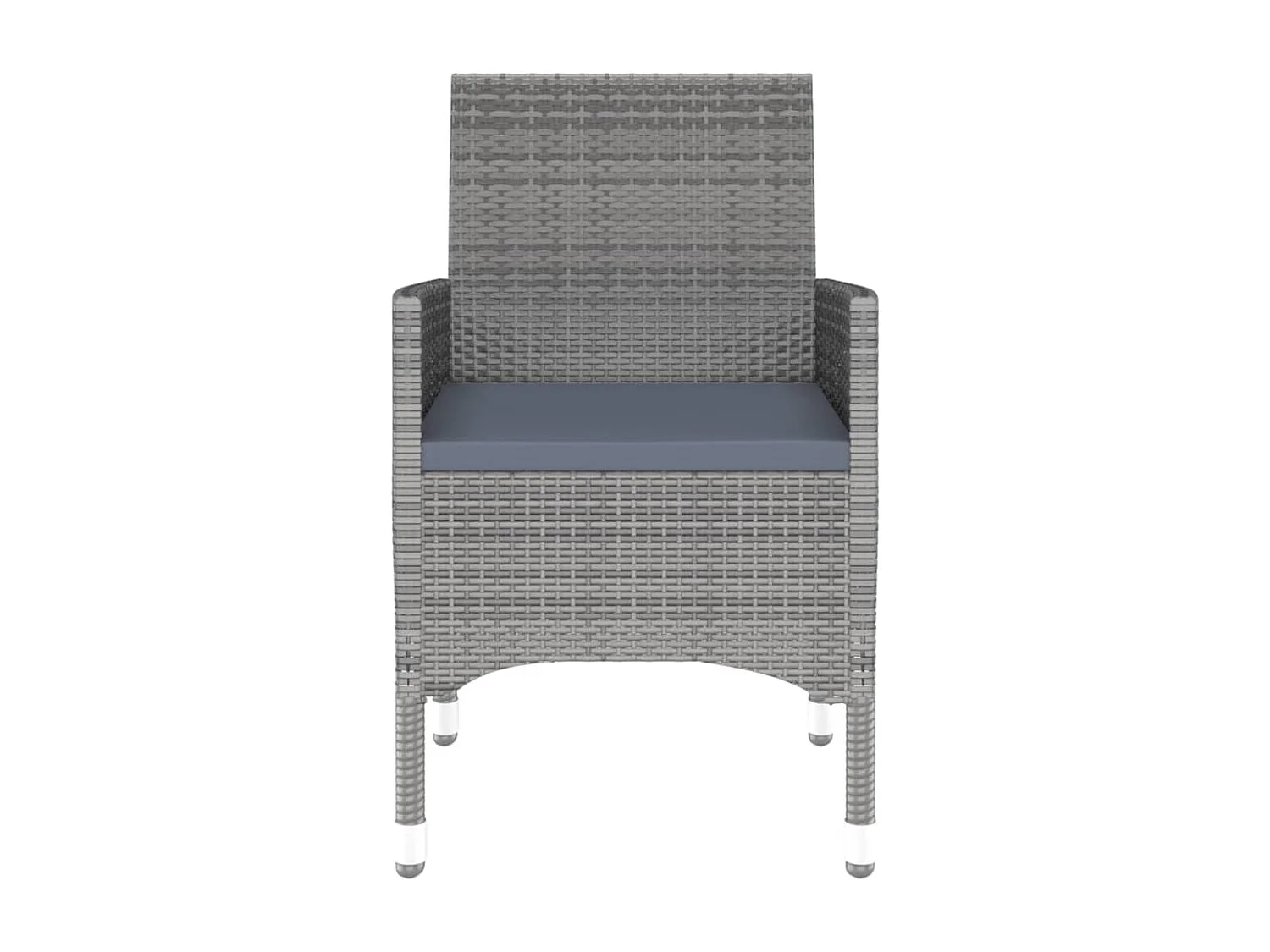 Juego de comedor de jardín muebles de exterior 3 piezas resina mimbre gris 02_0013685