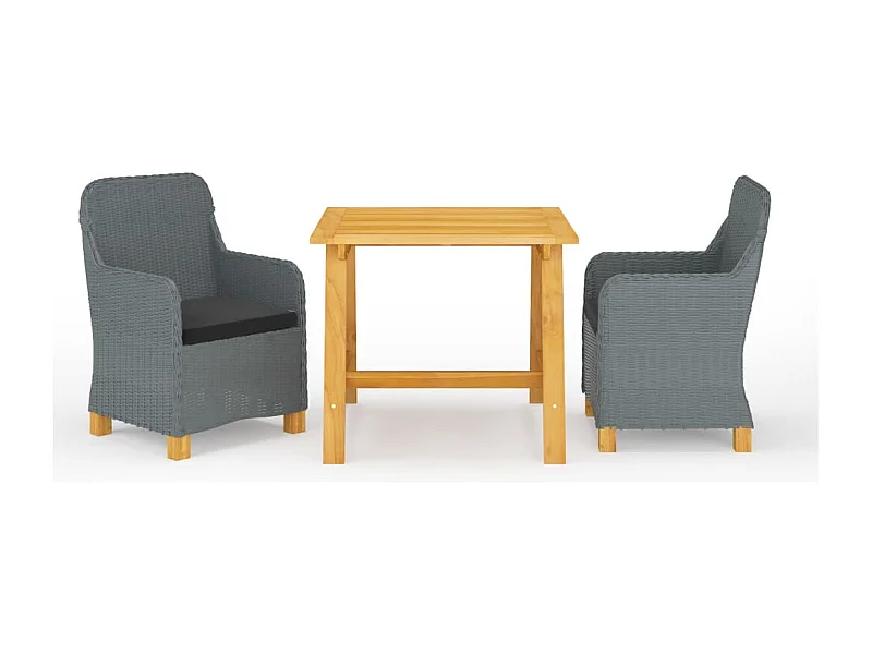 Juego de comedor de jardín muebles de exterior 3 piezas gris claro 02_0013624