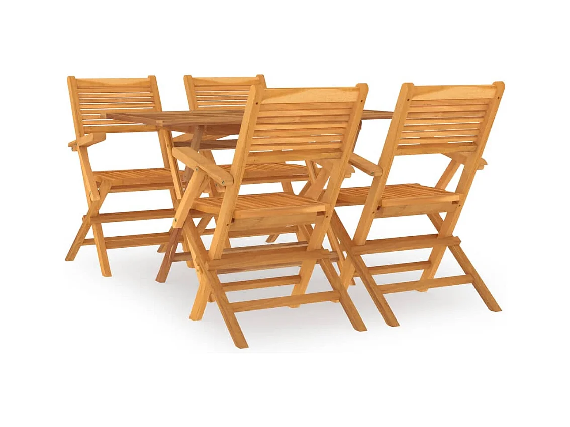 Set da pranzo per mobili da giardino mobili da esterno 7 pezzi in legno massello di teak 02_0014352