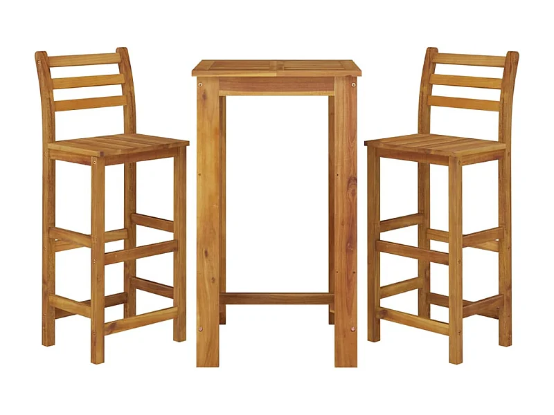 Juego de comedor de jardín muebles de exterior 3 piezas madera maciza de acacia 02_0013593