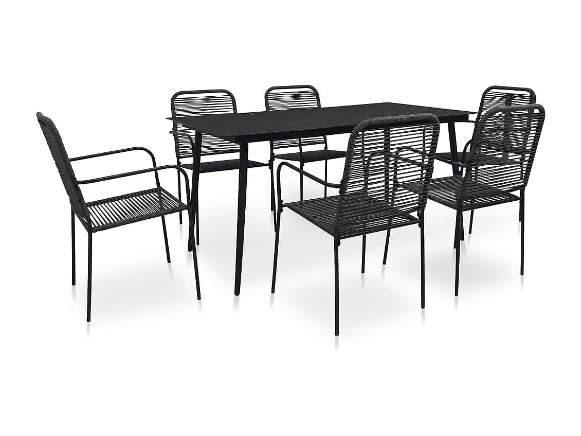 Mobilier à dîner d'extérieur noire 150 x 80 x 74 cm 02_0014674