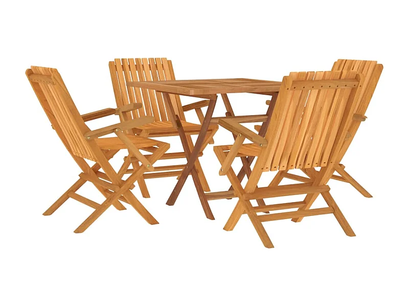 Muebles de jardín juego de comedor muebles de exterior 5 piezas madera maciza de teca 02_0014305