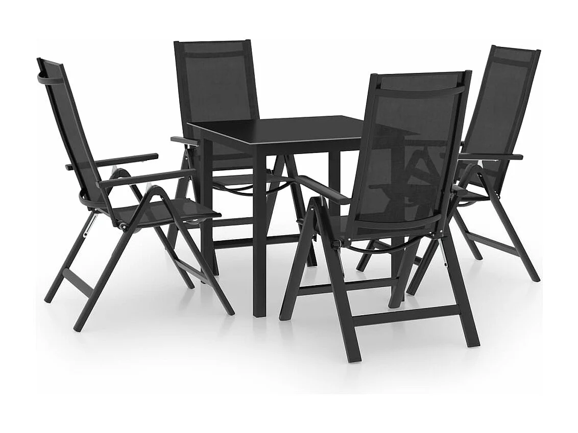 Juego de comedor de jardín muebles de exterior 5 piezas aluminio antracita 02_0013697