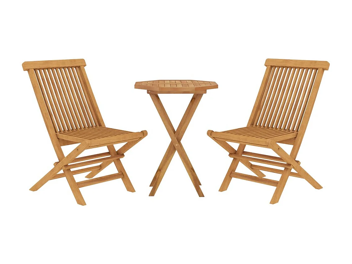 Juego de comedor de jardín muebles de exterior 3 piezas madera maciza de teca 02_0013602