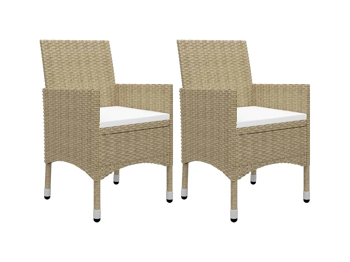 Mobili da pranzo mobili da giardino 3 pezzi in resina intrecciata beige e vetro 02_0014748