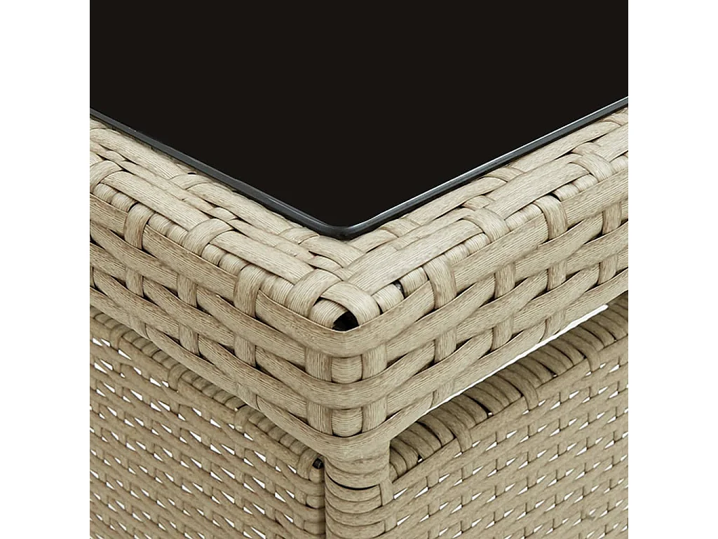 Muebles de comedor muebles de jardín 3 piezas beige tejido de resina y vidrio 02_0014748