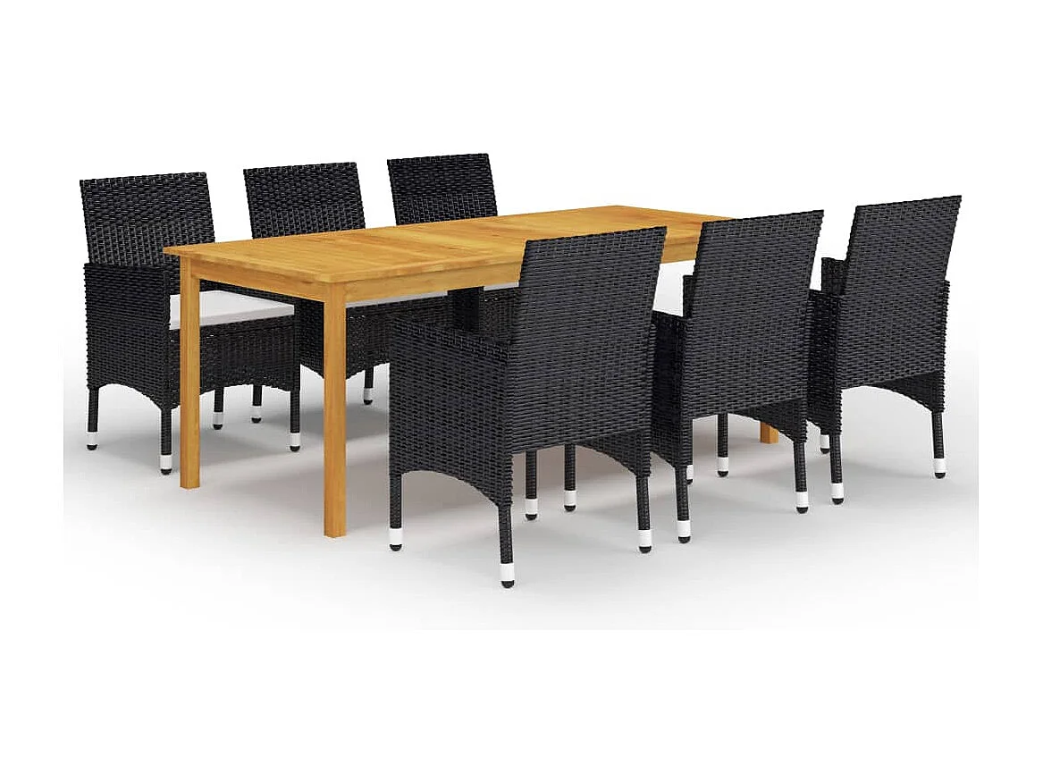 Set da pranzo da giardino mobili da esterno 7 pezzi nero 02_0014022