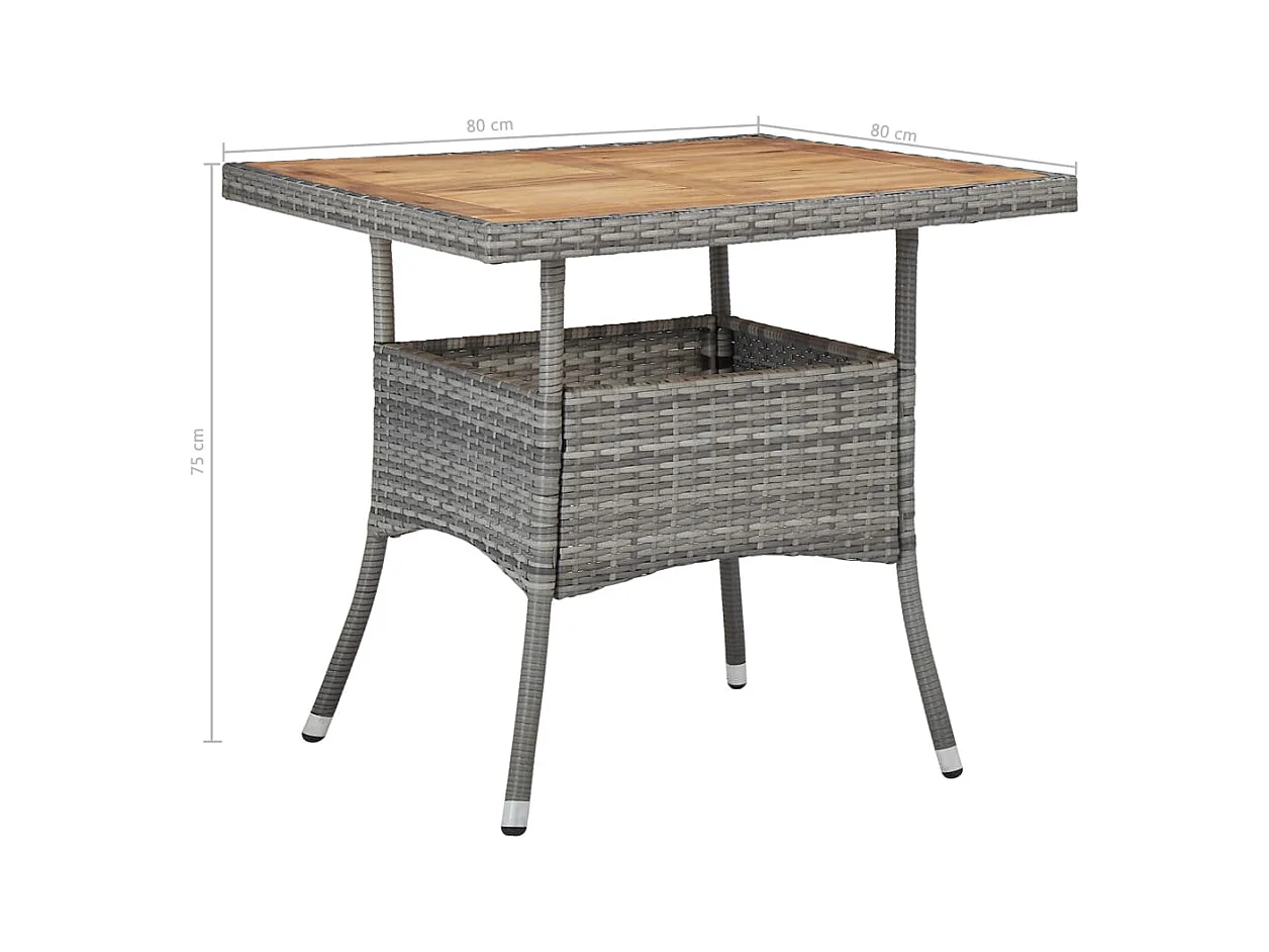 Ensemble à dîner salon résine grise 53 x 58 x 84 cm 02_0014312