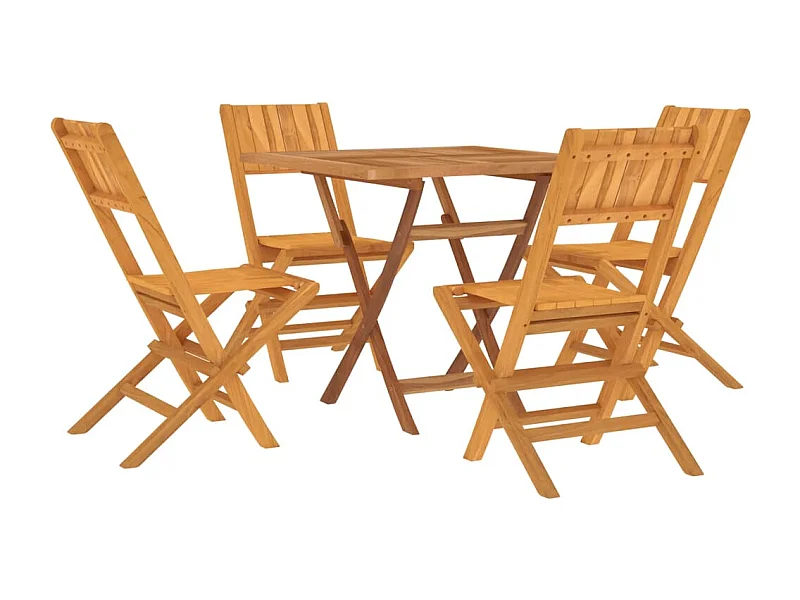 Muebles de jardín juego de comedor muebles de exterior 5 piezas madera maciza de teca 02_0014292