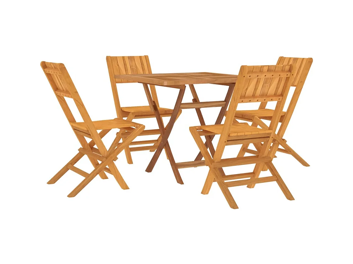 Muebles de jardín juego de comedor muebles de exterior 5 piezas madera maciza de teca 02_0014292