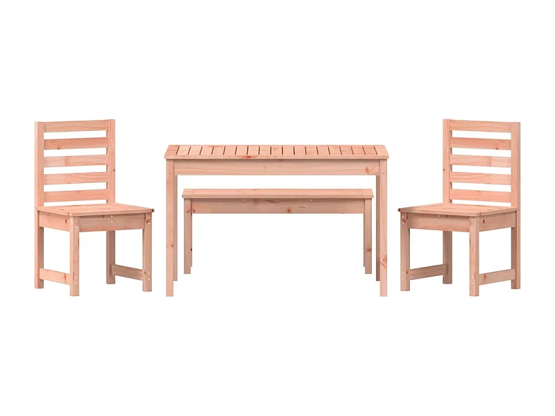 Conjunto de jantar para móveis de jardim Móveis de exterior de 4 peças Douglas madeira maciça 02_0014277