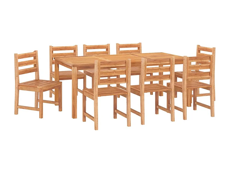 Muebles de jardín juego de comedor muebles de exterior 9 piezas madera maciza de teca 02_0014395
