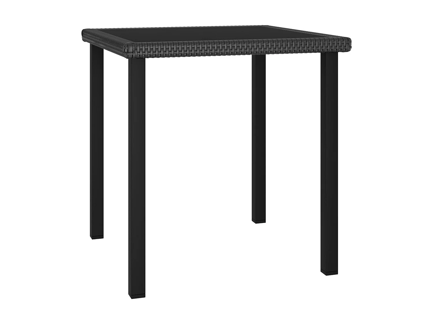 Juego de comedor de jardín muebles de exterior 3 piezas resina tejida negra 02_0013686