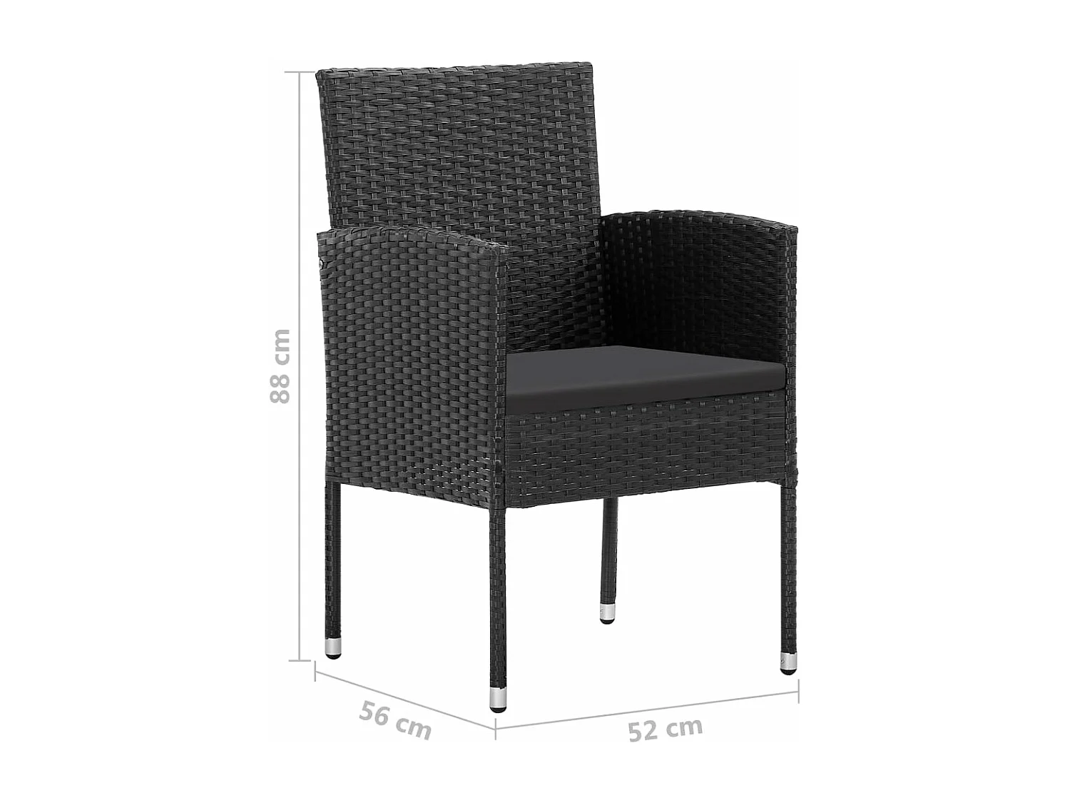 Juego de comedor de jardín muebles de exterior 9 piezas negro 02_0014115