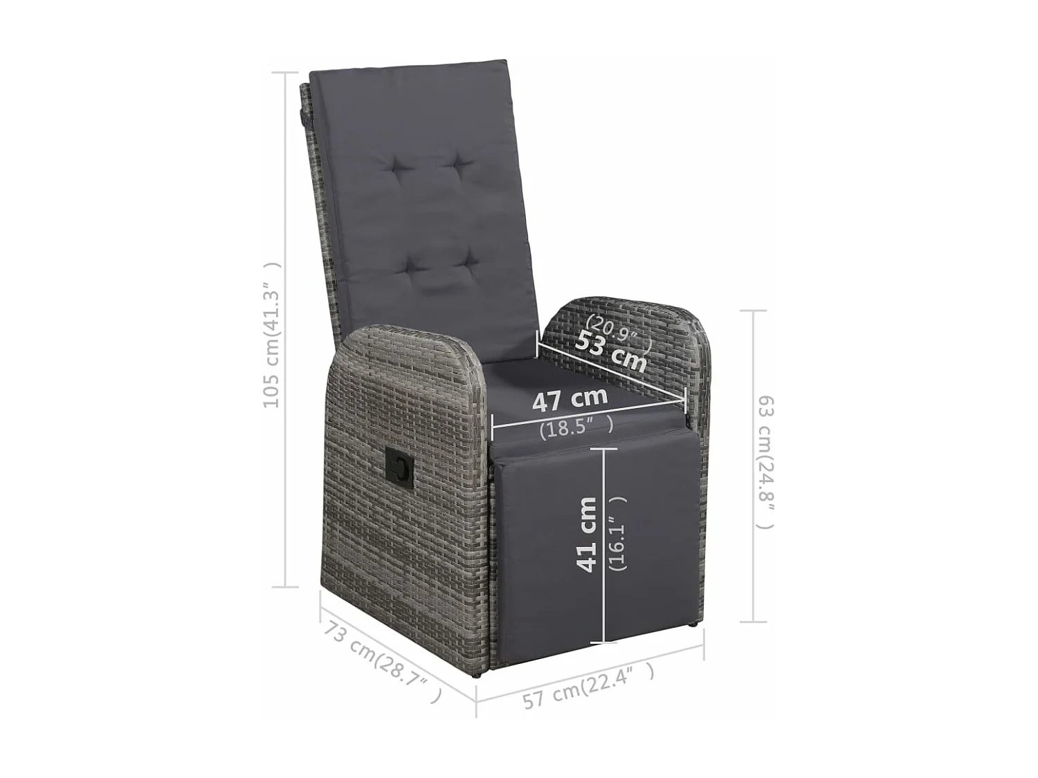 Conjunto de jantar de jardim móveis de exterior 3 peças cinza 02_0013617