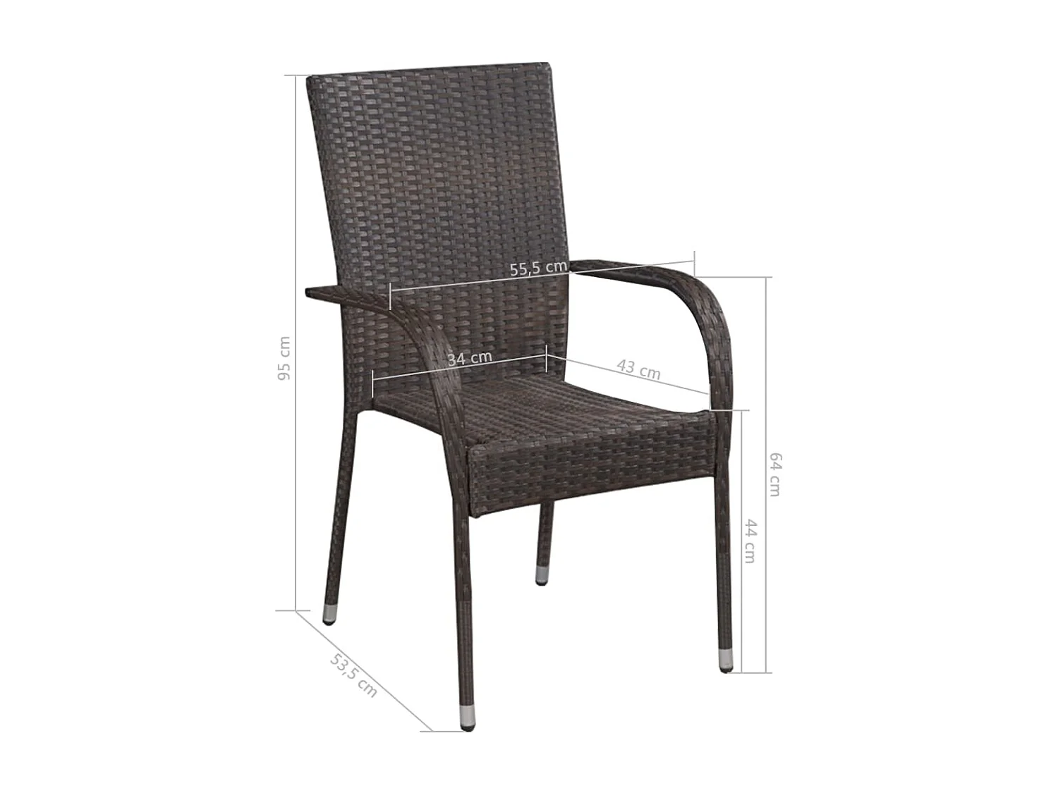 Ensemble de salle à résine marron 55.5 x 53.5 x 95 cm 02_0013911