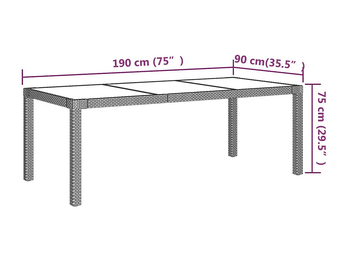 Conjunto de jantar de jardim de 9 peças com almofadas em resina trançada cinza 02_0014842