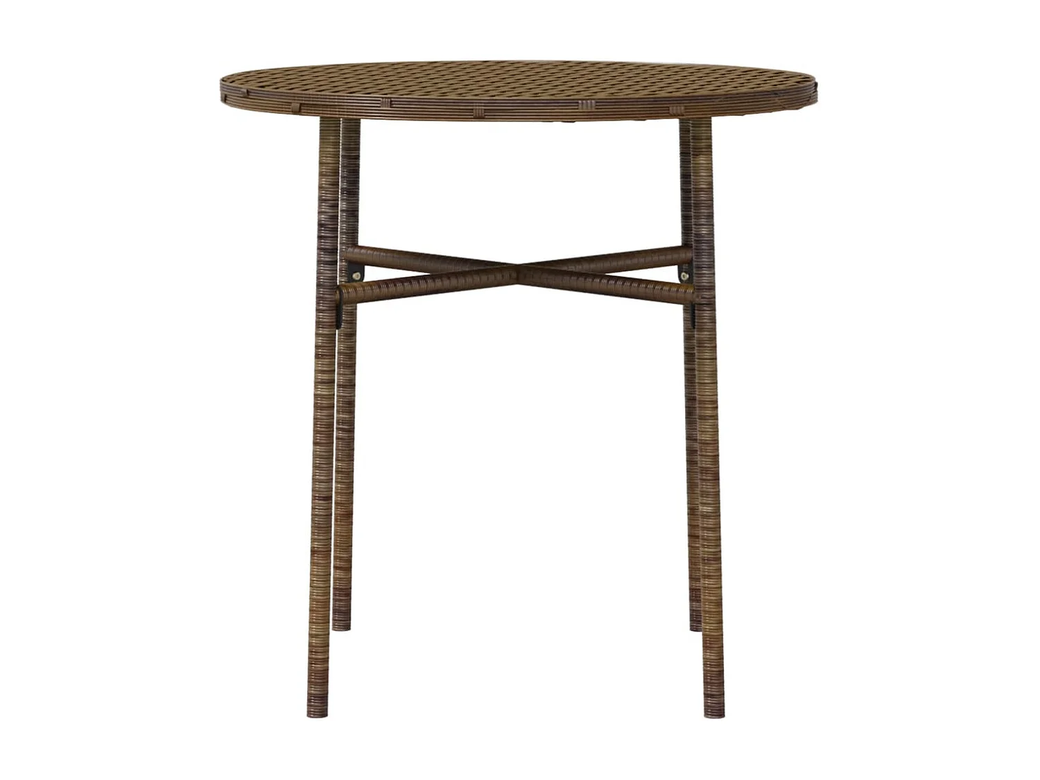 Conjunto de comedor de jardín muebles de exterior 3 piezas mimbre de resina marrón 02_0013689