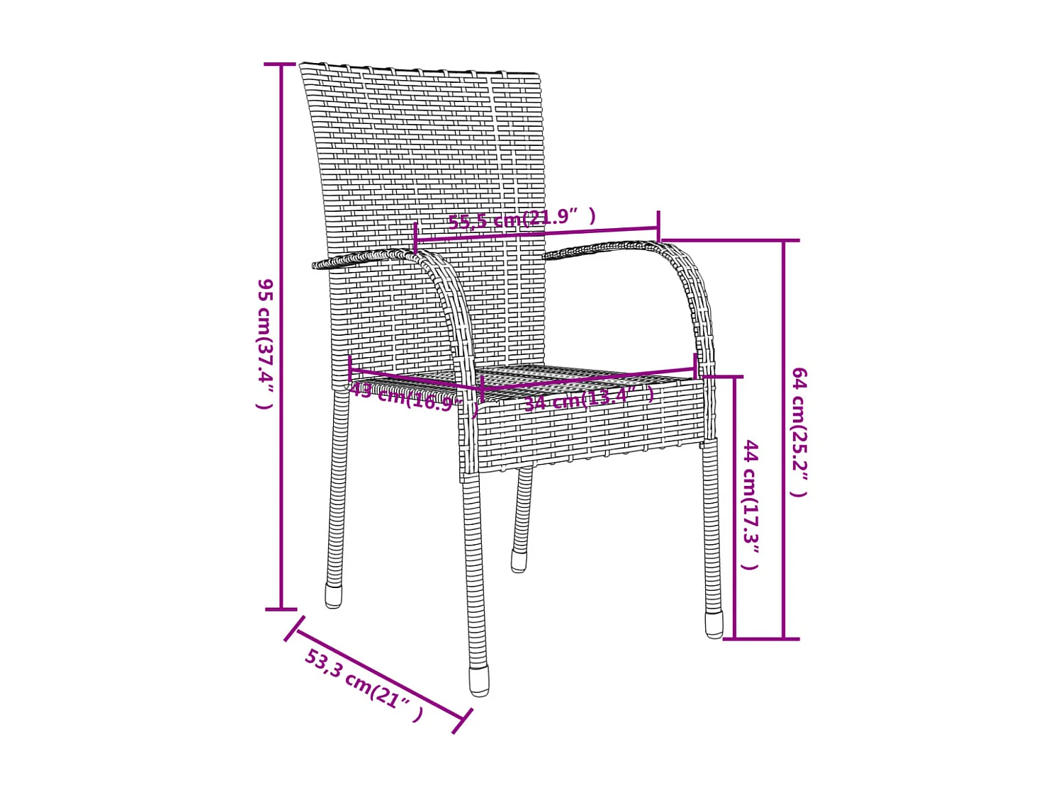 Conjunto de comedor de jardín muebles de exterior 3 piezas mimbre de resina marrón 02_0013689