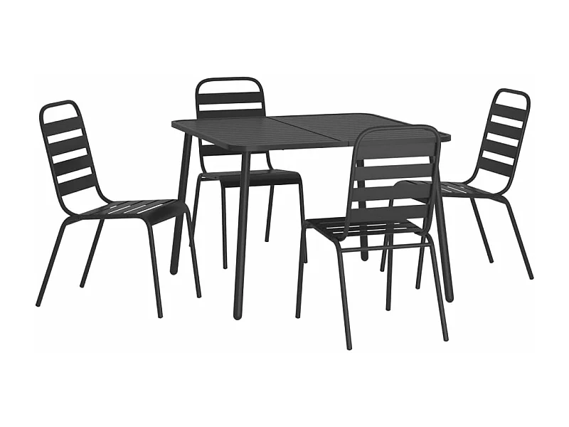 Set da pranzo da giardino mobili da esterno 5 pezzi acciaio antracite 02_0013709