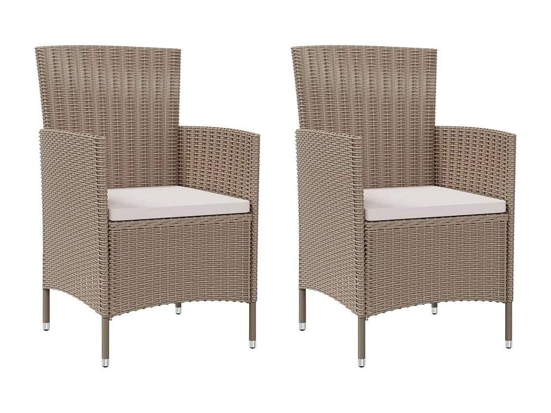 Muebles de comedor muebles de jardín 3 piezas cojines de resina tejida beige 02_0014749