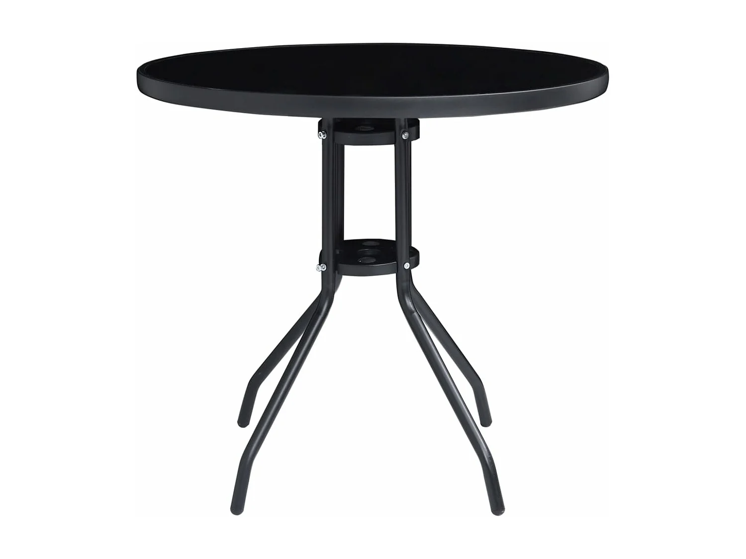 Juego de comedor muebles de jardín muebles de exterior 5 piezas aluminio y textilene negro 02_0014284