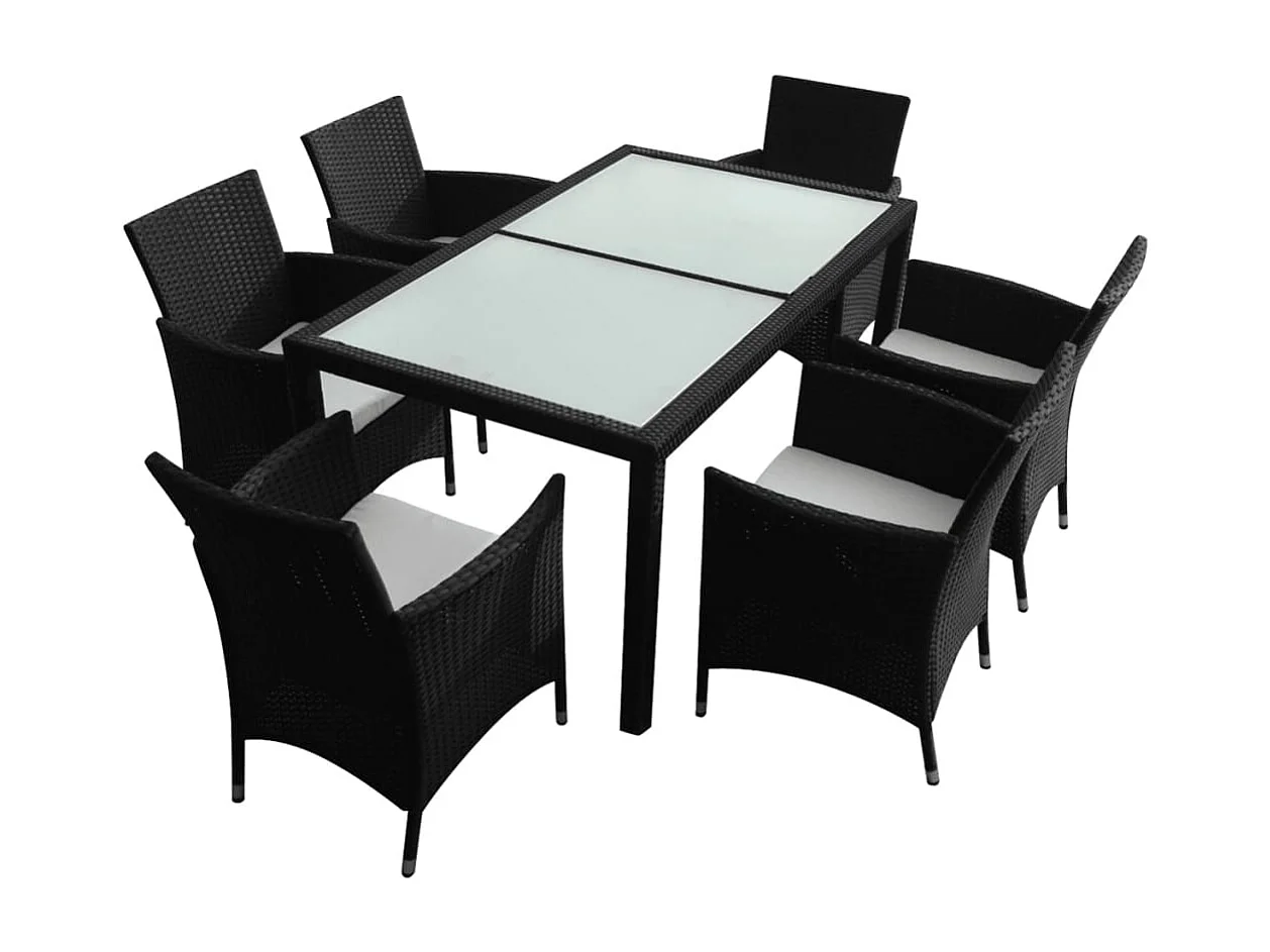 Mobilier à dîner salon résine noire 58 x 61 x 88 cm 02_0014932