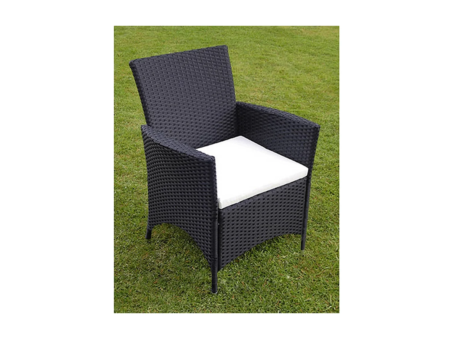 Set da pranzo per mobili da giardino 7 pezzi con cuscini in resina intrecciata nera 02_0014932