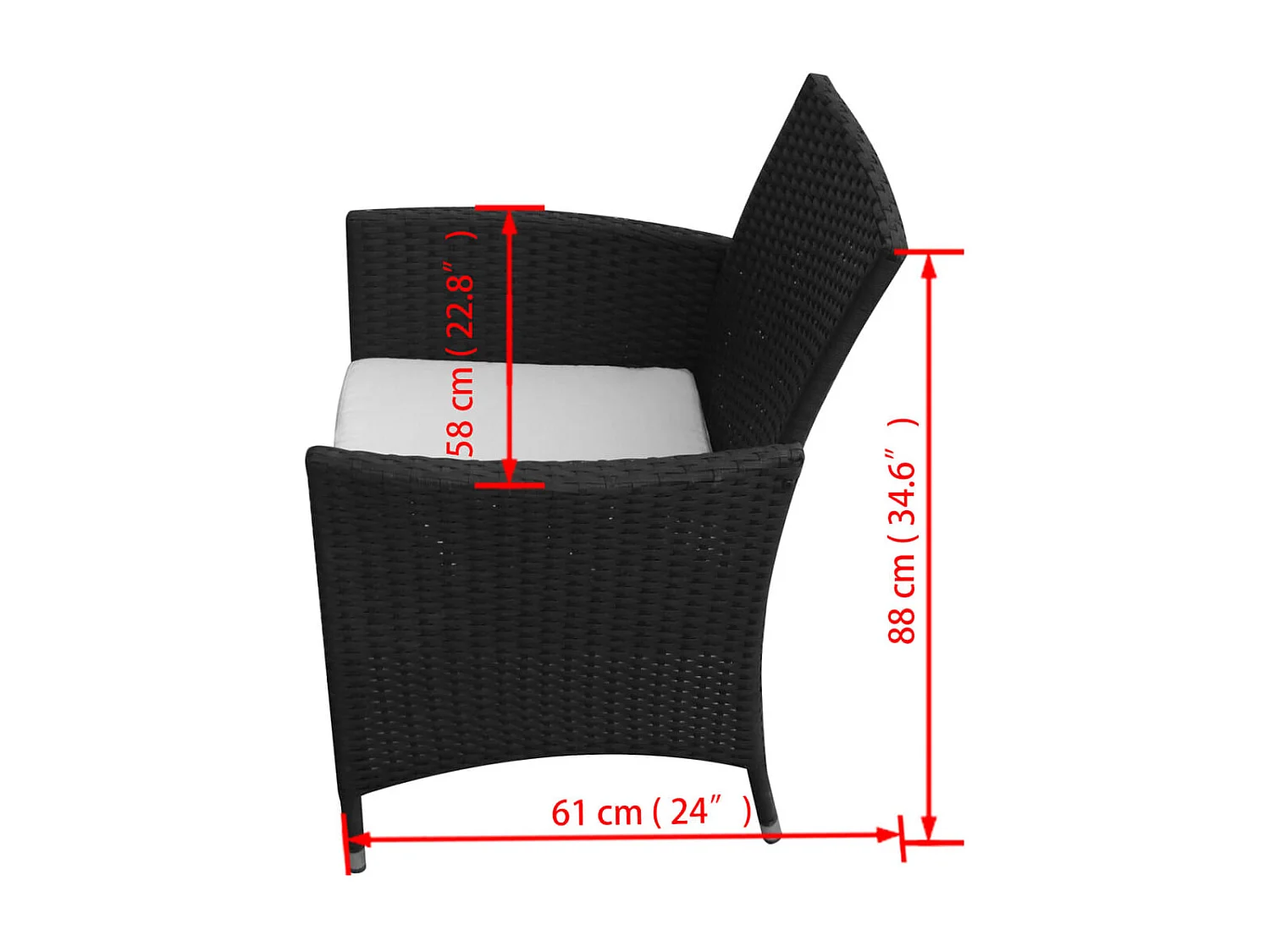 Set da pranzo per mobili da giardino 7 pezzi con cuscini in resina intrecciata nera 02_0014932