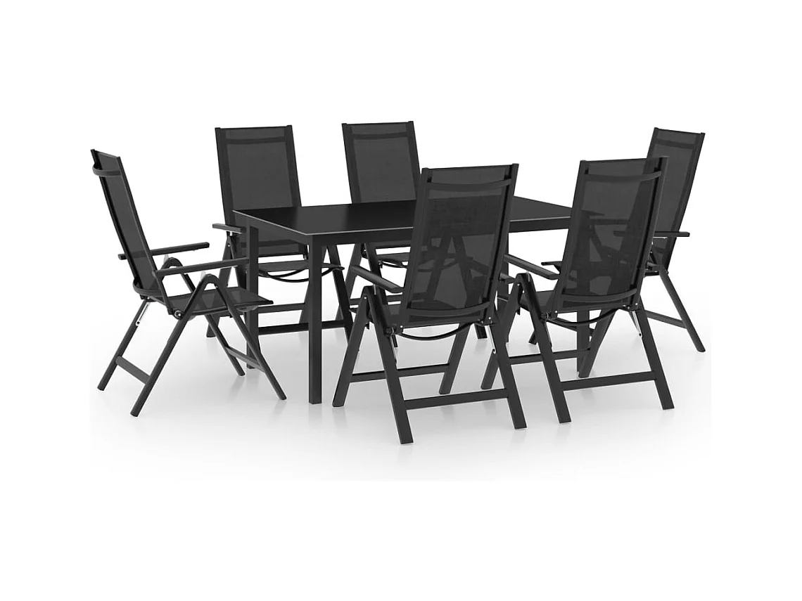 Set da pranzo da giardino mobili da esterno 7 pezzi alluminio antracite 02_0013915