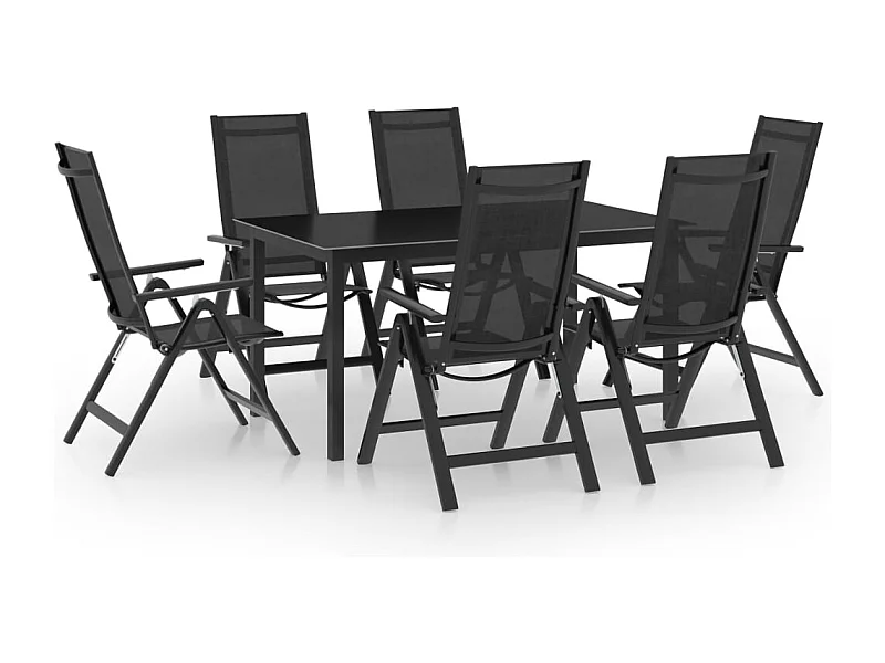 Juego de comedor de jardín muebles de exterior 7 piezas aluminio antracita 02_0013915