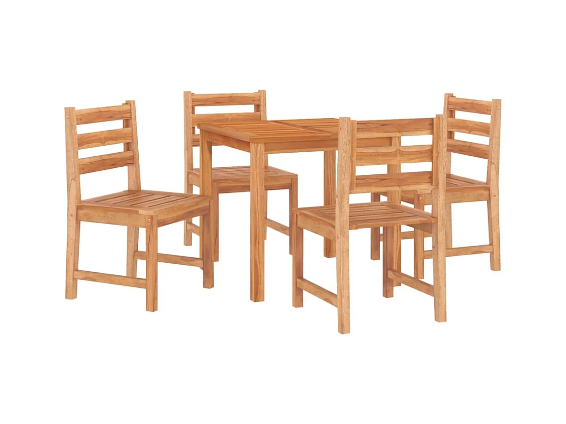 Set da pranzo per mobili da giardino mobili da esterno 5 pezzi in legno massello di teak 02_0014290