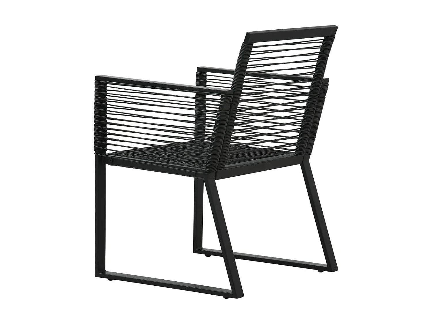 Juego de comedor muebles de jardín muebles de exterior 5 piezas ratán PVC negro 02_0014228