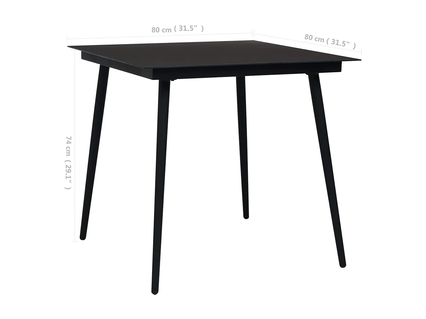 Mobilier à dîner d'extérieur noire 56 x 53.5 x 85.5 cm 02_0014656
