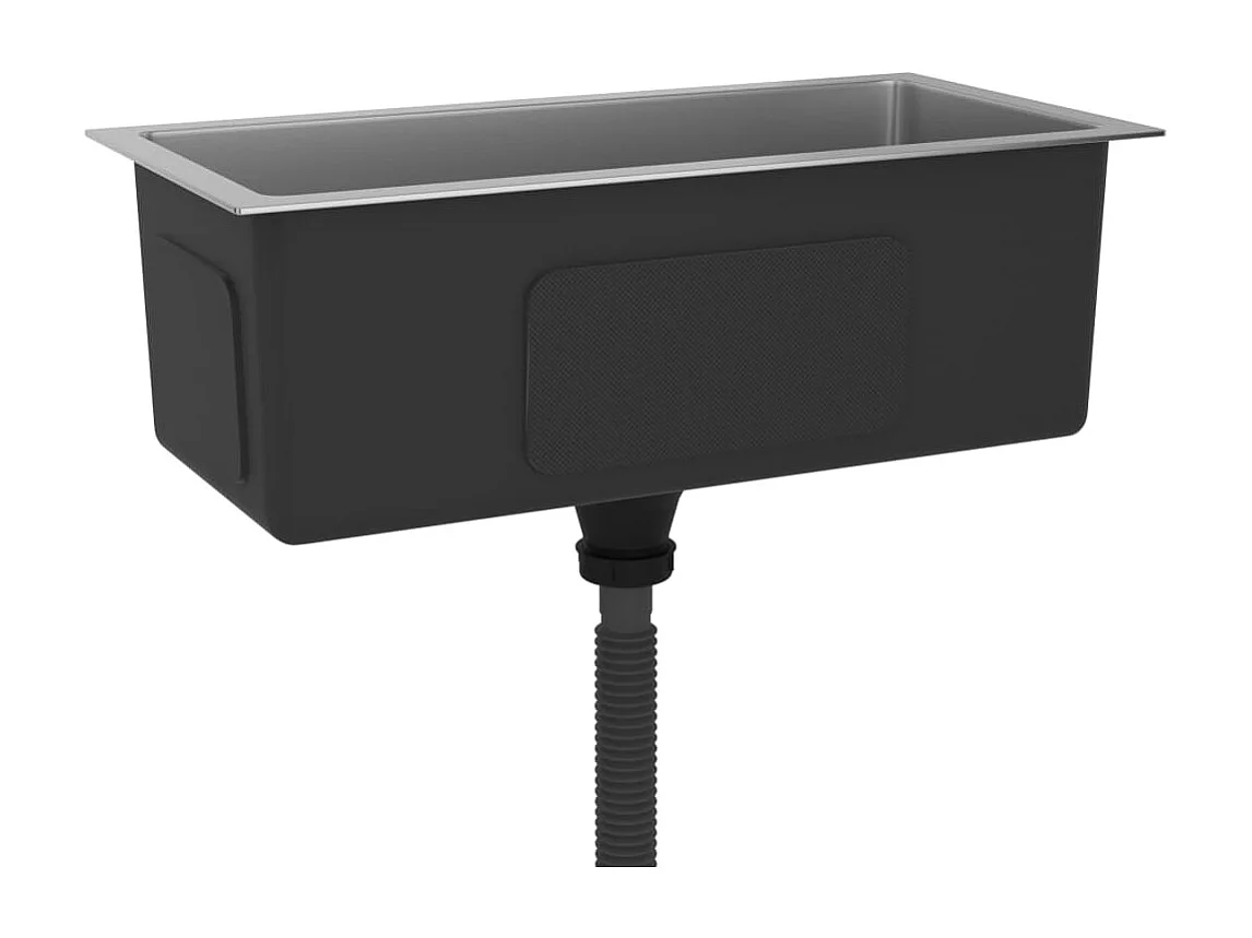 Fregadero de cocina hecho a mano, lavabo para interior de casa, baño, 60 x 30 cm, acero inoxidable, plata 02_0002455